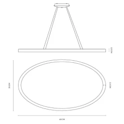 Lampadari Moderni-Vivida International Lampadario titanio ovale led 40w 3000k 4000k vivida lifering-o
