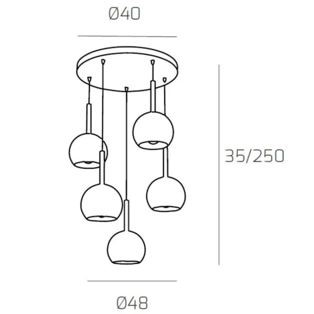 Lampadari Moderni-Top Light Lampadario moderno per salotto sfere vetro cromo