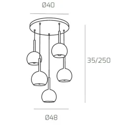 Lampadari Moderni-Top Light Lampadario vetri ambra per soggiorno moderno
