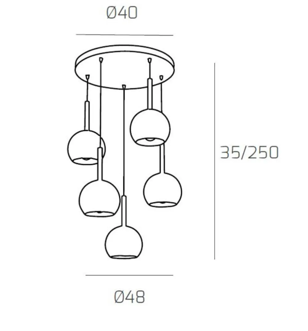 Lampadari Moderni-Top Light Lampadario vetri ambra per soggiorno moderno