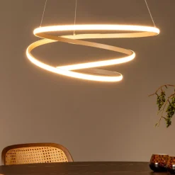 Lampadari Moderni-Selezionato da Mazzolaluce Lampadario tortora design moderno circolare led dimmerabile per soggiorno