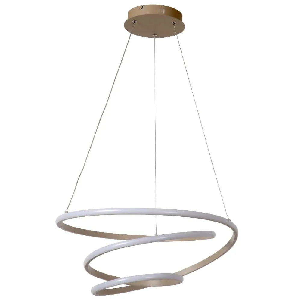 Lampadari Moderni-Selezionato da Mazzolaluce Lampadario tortora design moderno circolare led dimmerabile per soggiorno
