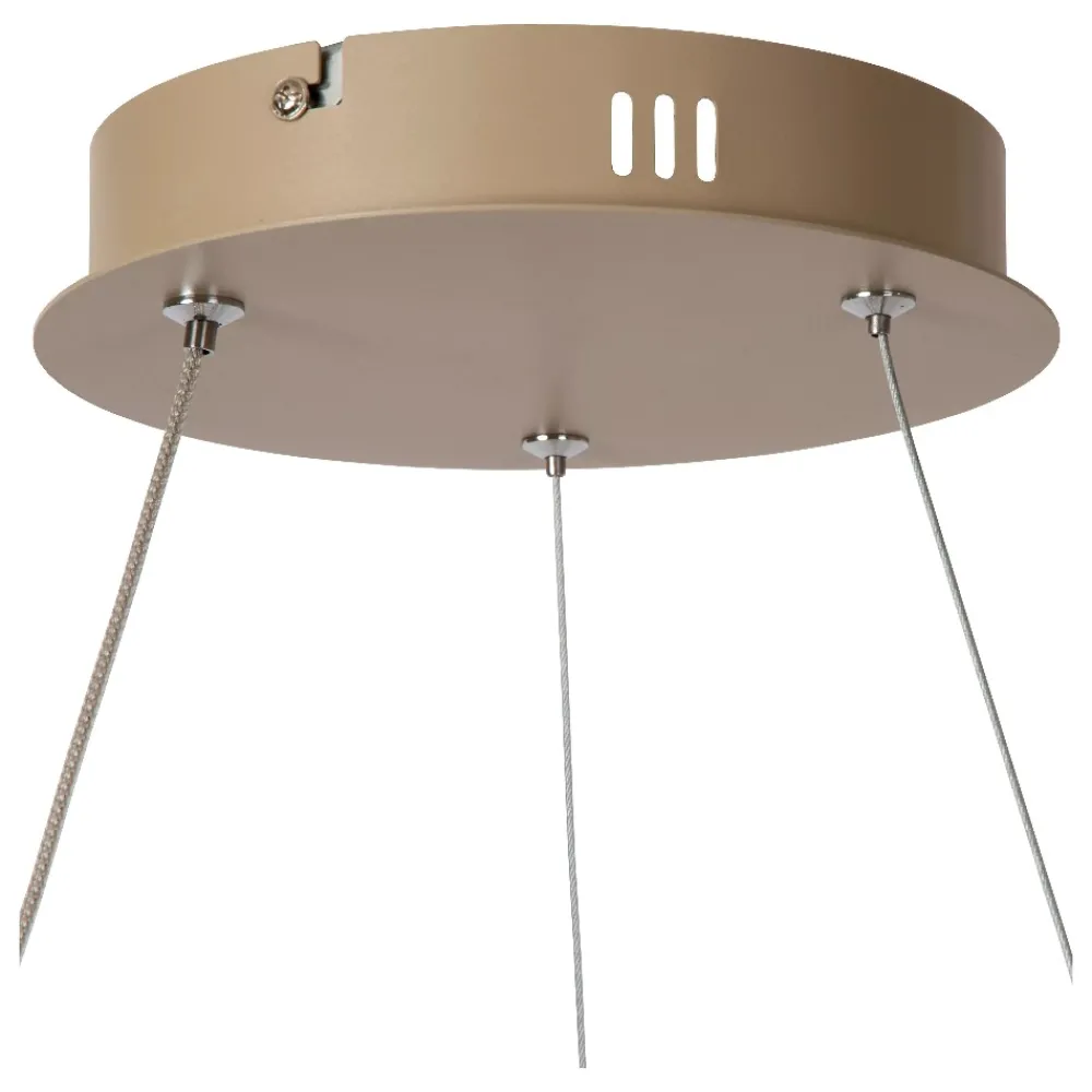 Lampadari Moderni-Selezionato da Mazzolaluce Lampadario tortora design moderno circolare led dimmerabile per soggiorno