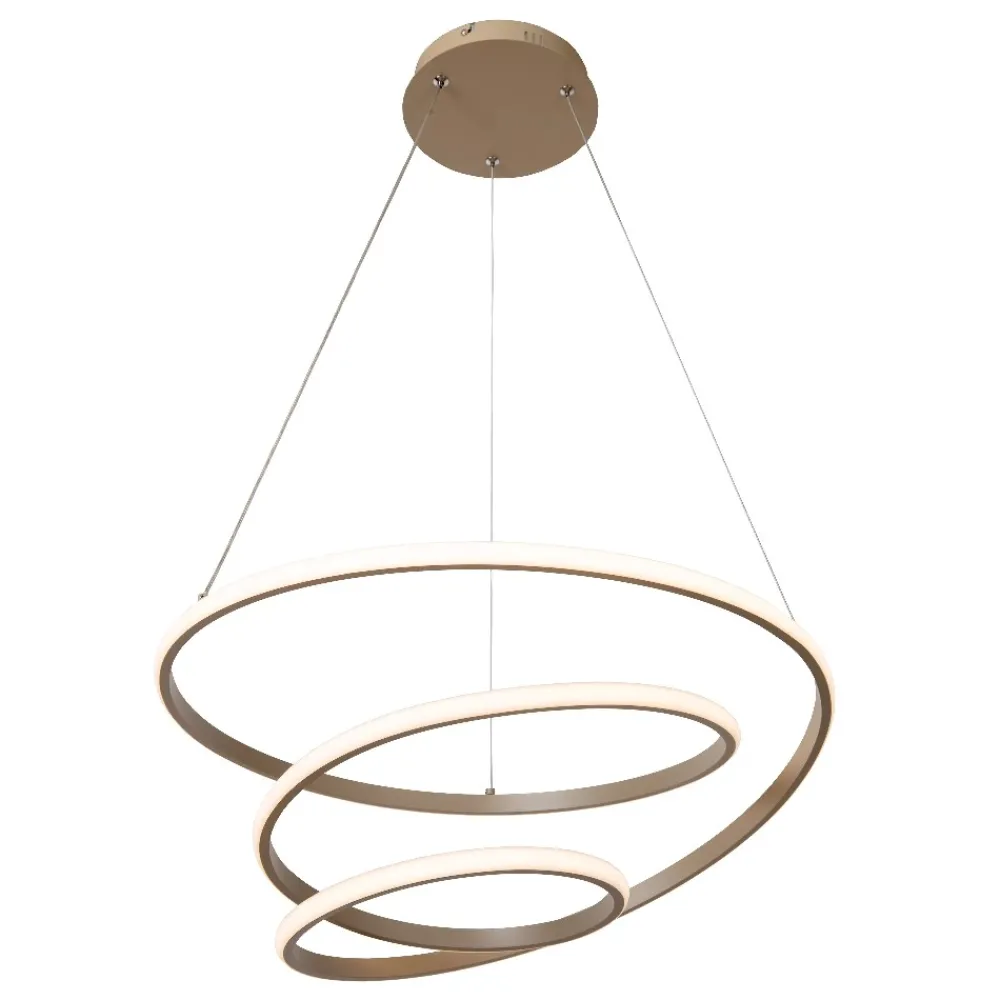 Lampadari Moderni-Selezionato da Mazzolaluce Lampadario tortora design moderno circolare led dimmerabile per soggiorno