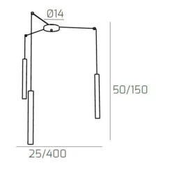Lampadari Cucina-Top Light Lampadario tre luci toplight cilindri metallo sabbia per isola cucina