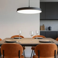 Lampadari Cucina-IsyLuce Lampadario urban nero per cucina led 39w dimmerabile