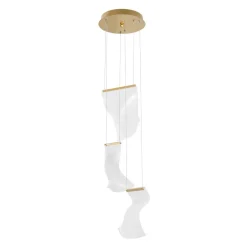Lampadari Moderni-Selezionato da Mazzolaluce Lampadario 3 vele a sospensione oro trasparente per soggiorno moderno