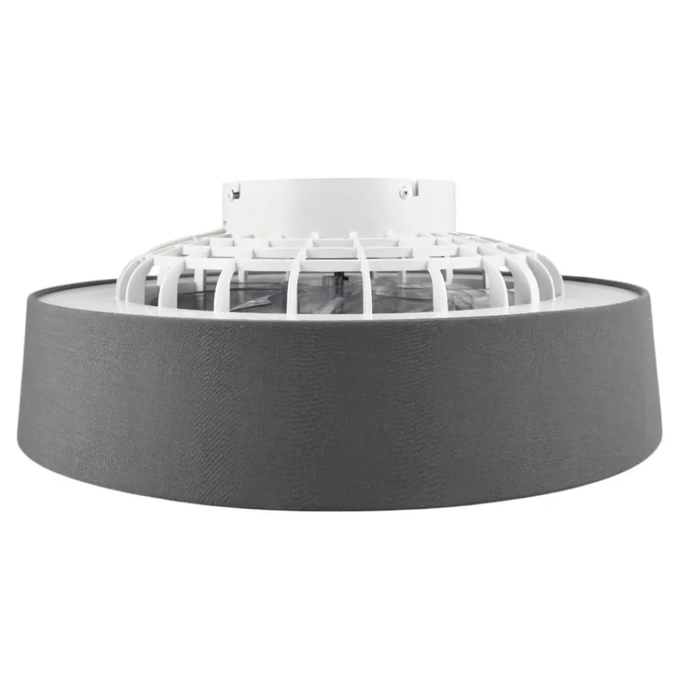 Ventilatori Da Soffitto-Selezionato da Mazzolaluce Lampadario ventilatore a plafoniera tessuto grigio moderno