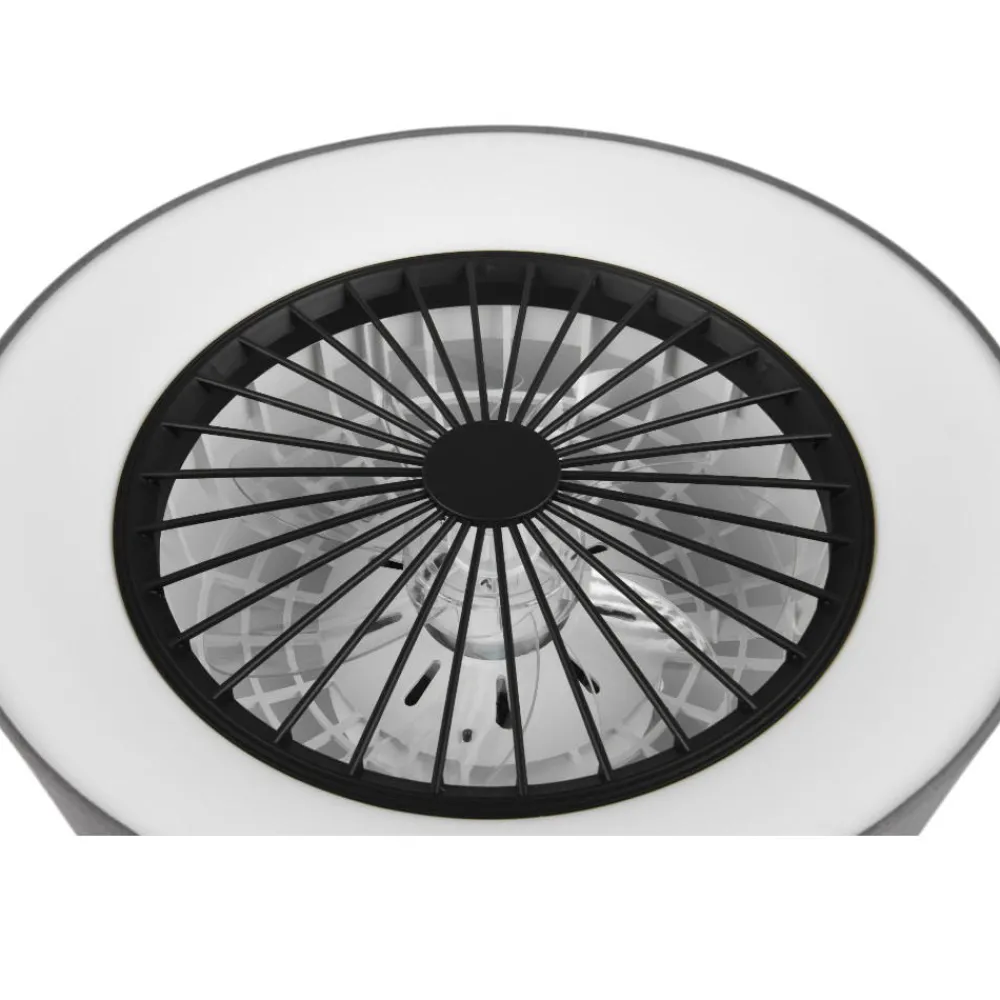 Ventilatori Da Soffitto-Selezionato da Mazzolaluce Lampadario ventilatore a plafoniera tessuto grigio moderno
