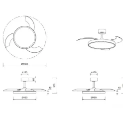 Ventilatori Da Soffitto-Selezionato da Mazzolaluce Lampadario ventilatore con pale da soffitto moderno con luce telecomando