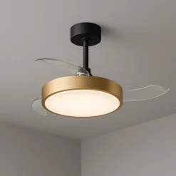 Ventilatori Da Soffitto-Selezionato da Mazzolaluce Lampadario ventilatore con pale da soffitto nero oro con luce 20mq telecomando