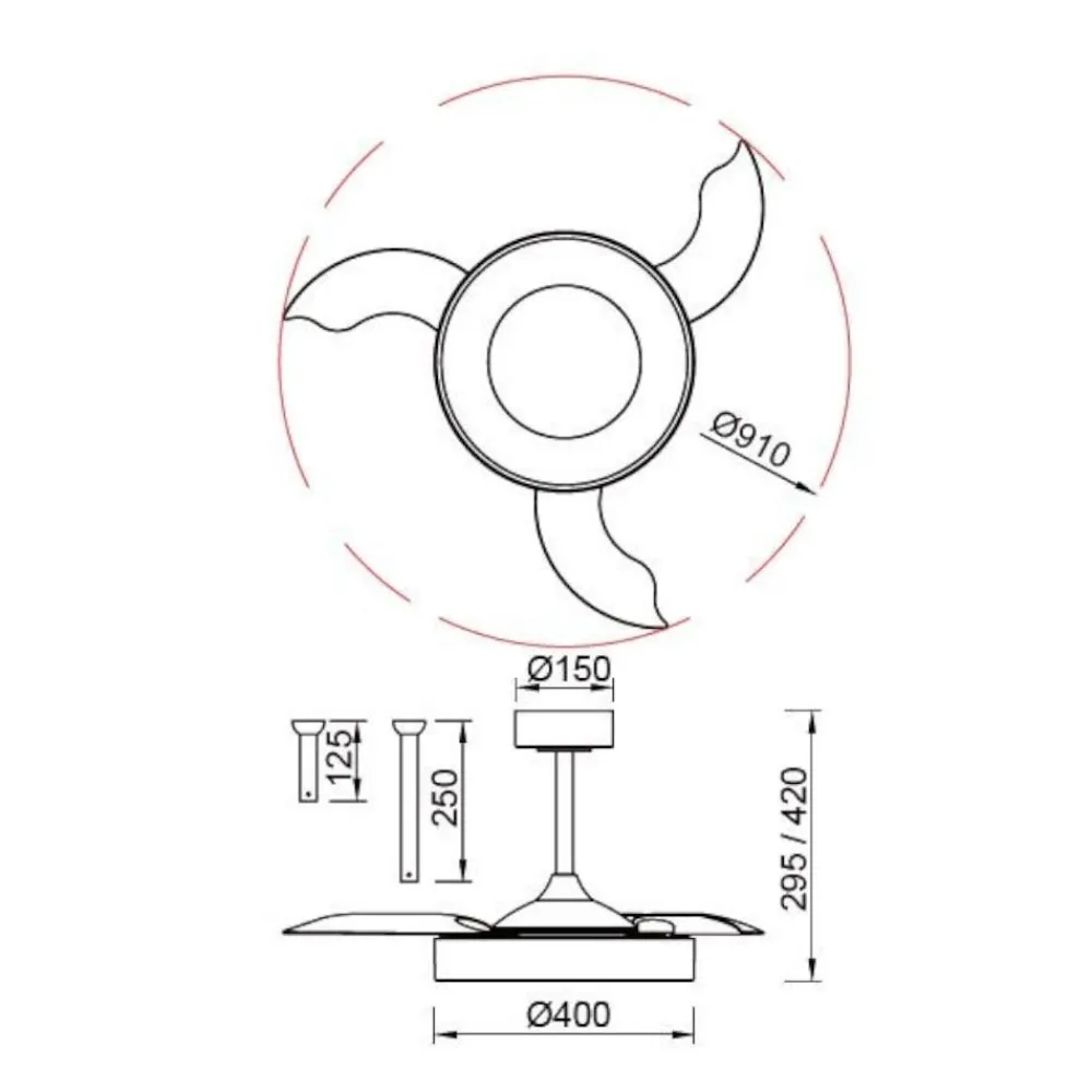 Ventilatori Da Soffitto-Selezionato da Mazzolaluce Lampadario ventilatore con pale da soffitto nero oro con luce 20mq telecomando