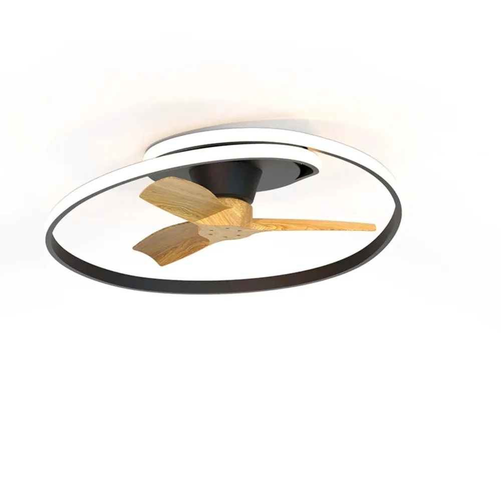 Ventilatori Da Soffitto-Selezionato da Mazzolaluce Lampadario ventilatore con pale nero moderno con luce silenzioso 20mq con telecomando