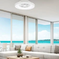 Ventilatori Da Soffitto-Selezionato da Mazzolaluce Lampadario ventilatore con pale moderno da soffitto bianco 18mq con telecomando