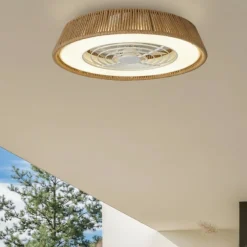 Ventilatori Da Soffitto-Selezionato da Mazzolaluce Lampadario ventilatore con pale per esterno ip44 lec cct con telecomando motore dc
