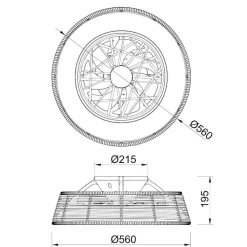 Ventilatori Da Soffitto-Selezionato da Mazzolaluce Lampadario ventilatore con pale per esterno ip44 lec cct con telecomando motore dc