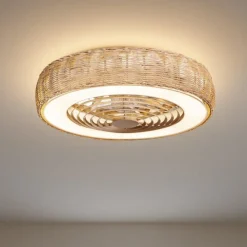 Ventilatori Da Soffitto-Selezionato da Mazzolaluce Lampadario ventilatore con pale ip44 per esterno led cct dimmerabile 13mq