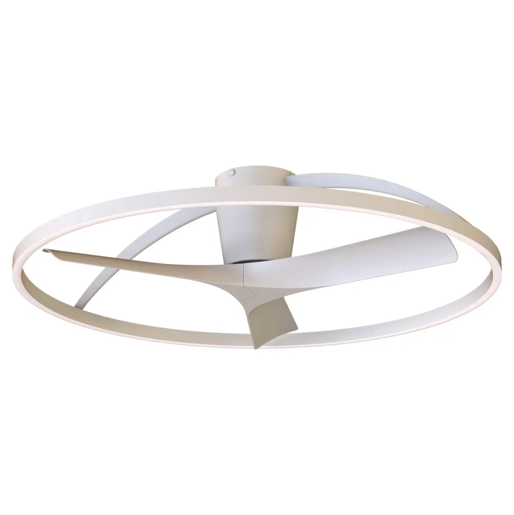 Ventilatori Da Soffitto-Selezionato da Mazzolaluce Lampadario ventilatore design bianco luce led cct con telecomando
