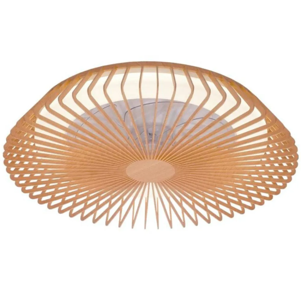 Ventilatori Da Soffitto-Selezionato da Mazzolaluce Lampadario ventilatore in legno con luce 18mq con telecomando