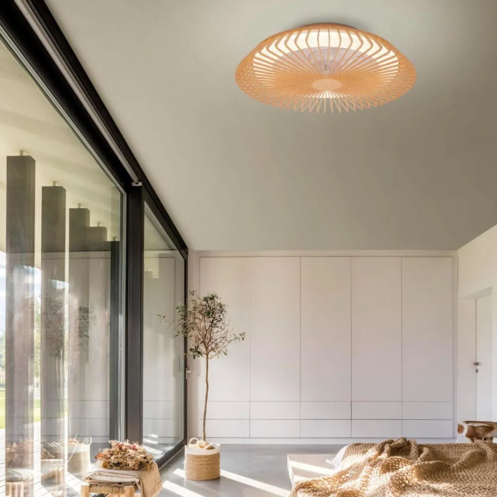 Ventilatori Da Soffitto-Selezionato da Mazzolaluce Lampadario ventilatore in legno con luce 18mq con telecomando