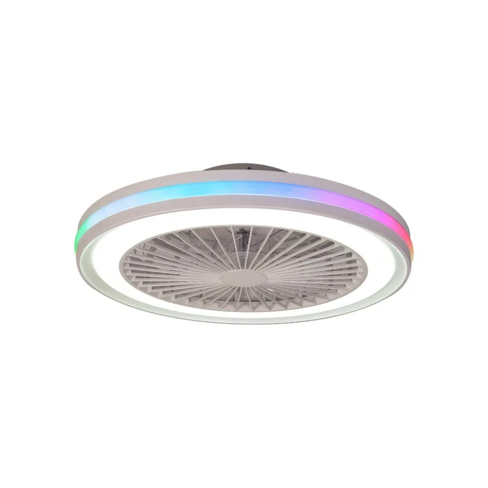 Ventilatori Da Soffitto-Selezionato da Mazzolaluce Lampadario ventilatore moderno bianco per cameretta led cct rgb 13mq