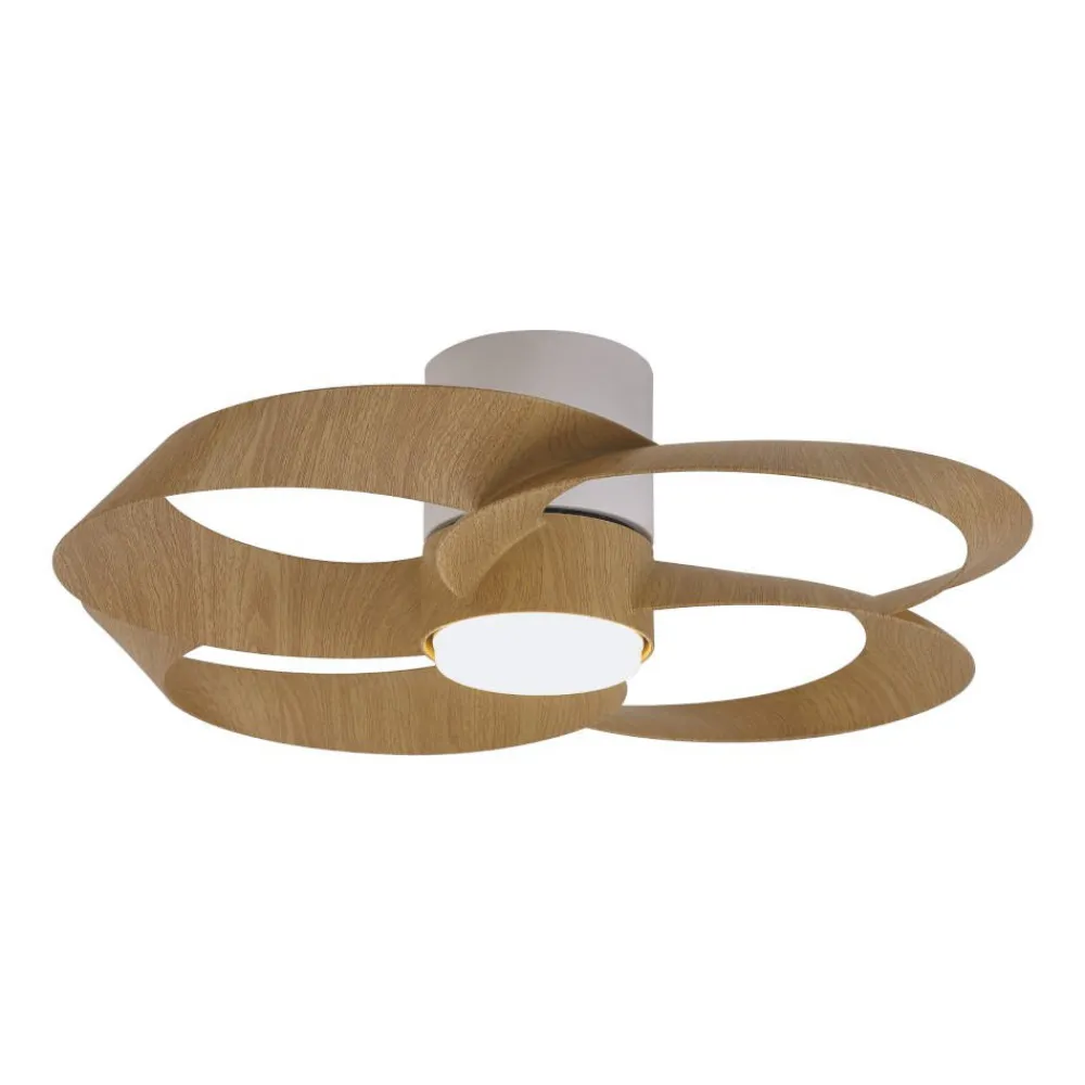 Ventilatori Da Soffitto-Selezionato da Mazzolaluce Lampadario ventilatore 13mq effetto legno con luce telecomando