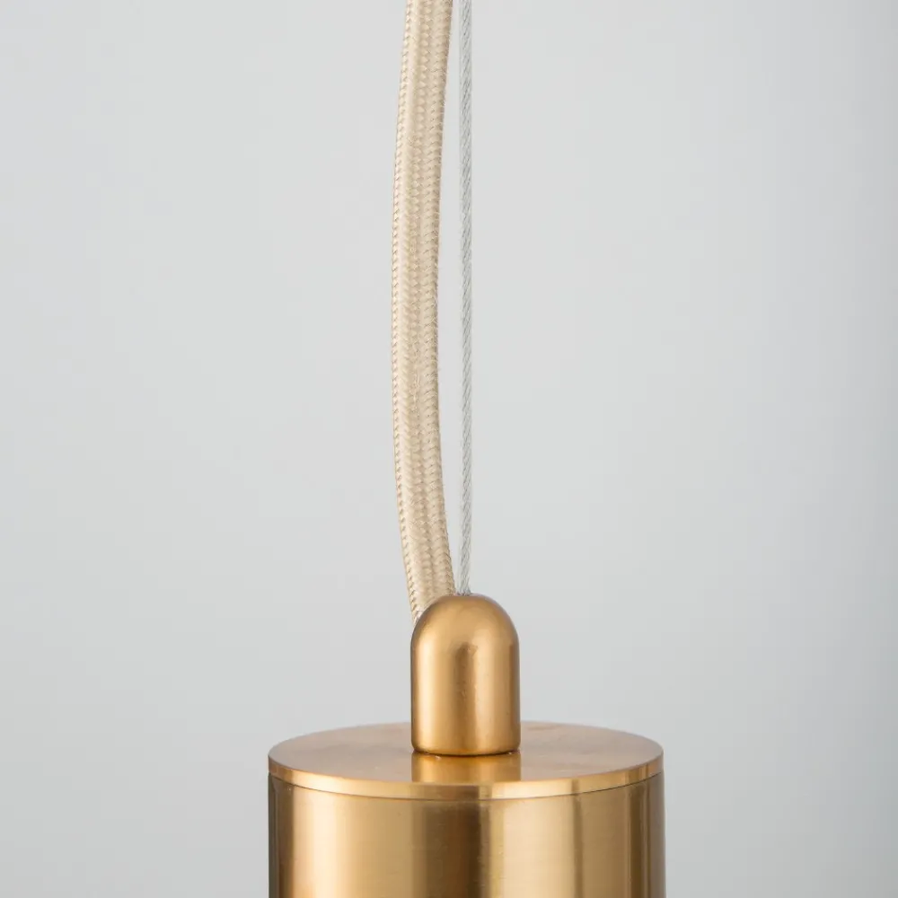 Lampadari Moderni-Selezionato da Mazzolaluce Lampadario verticale design oro sfere vetro bianco