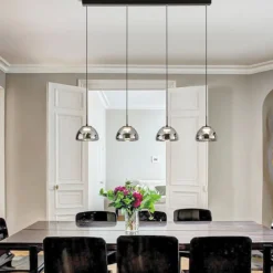 Lampadari Moderni-Fabas Luce Lampadario 4 vetri a sospensione fume lucille