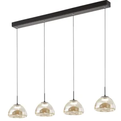 Lampadari Moderni-Fabas Luce Lampadario 4 vetri cognac per tavolo sala da pranzo lucille