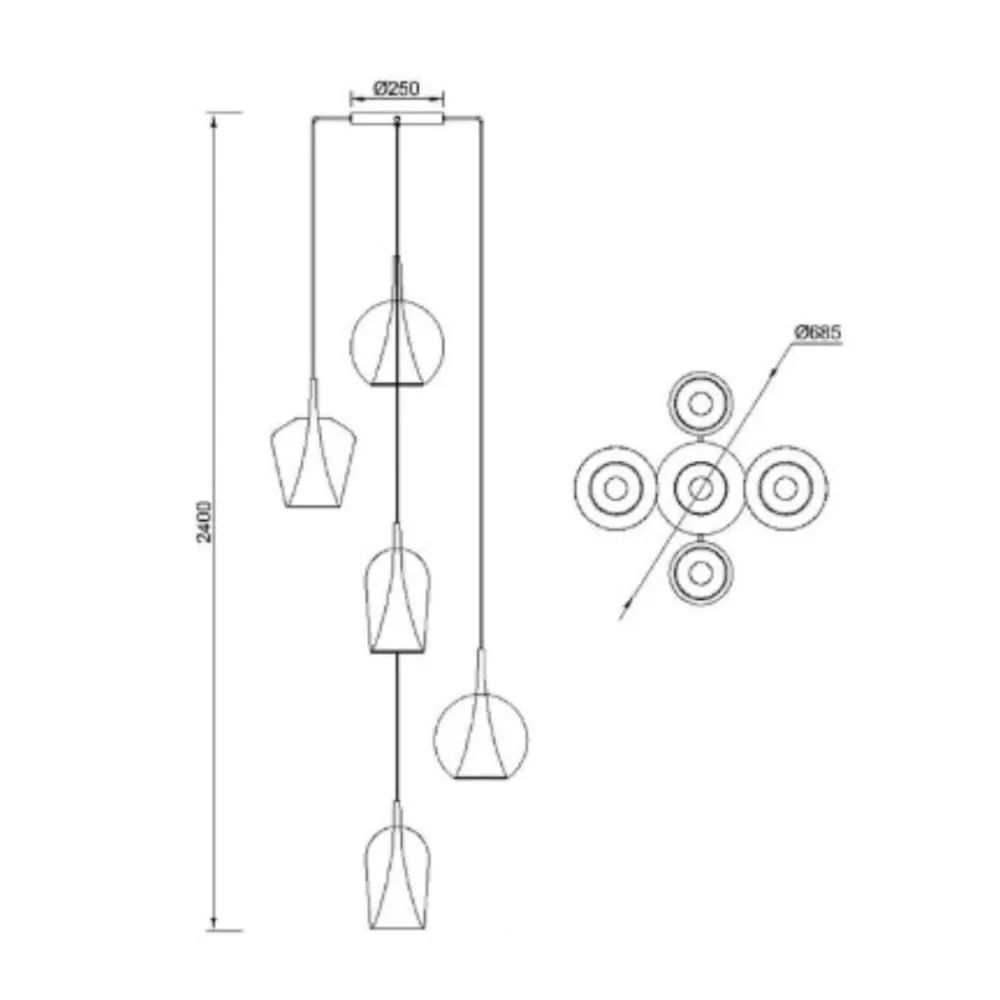 Lampadari Moderni-Selezionato da Mazzolaluce Lampadario vetri multicolor pendenti moderno per soggiorno