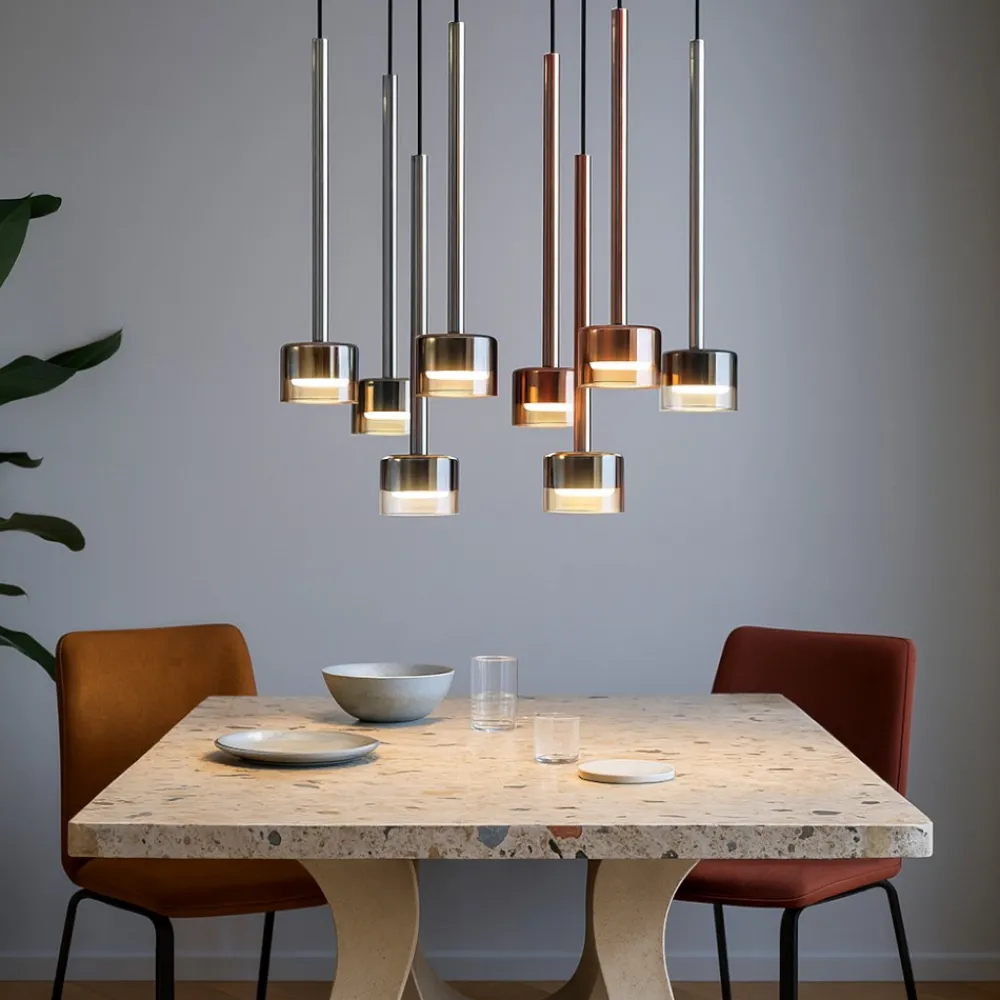 Lampadari Moderni-Selezionato da Mazzolaluce Lampadario vetri multicolor pendenti per soggiorno moderno