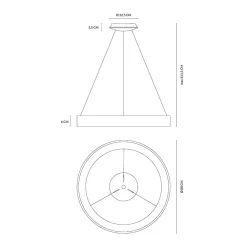 Lampadari Moderni-Vivida International Lampadario vivida inner-r 80 bianco led 80w 3000k 4000k dimmerabile