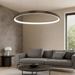 Lampadari Moderni-Vivida International Lampadario vivida lifering bronzo led 60w 3000k 4000k per soggiorno dimmerabile