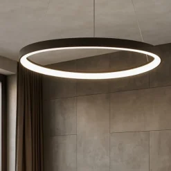 Lampadari Moderni-Vivida International Lampadario vivida lifering moderno bronzo per soggiorno led 48w 3000k 4000k dimmerabile