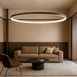 Lampadari Moderni-Vivida International Lampadario vivida lifering-o bronzo ovale led 80w 3000k 4000k