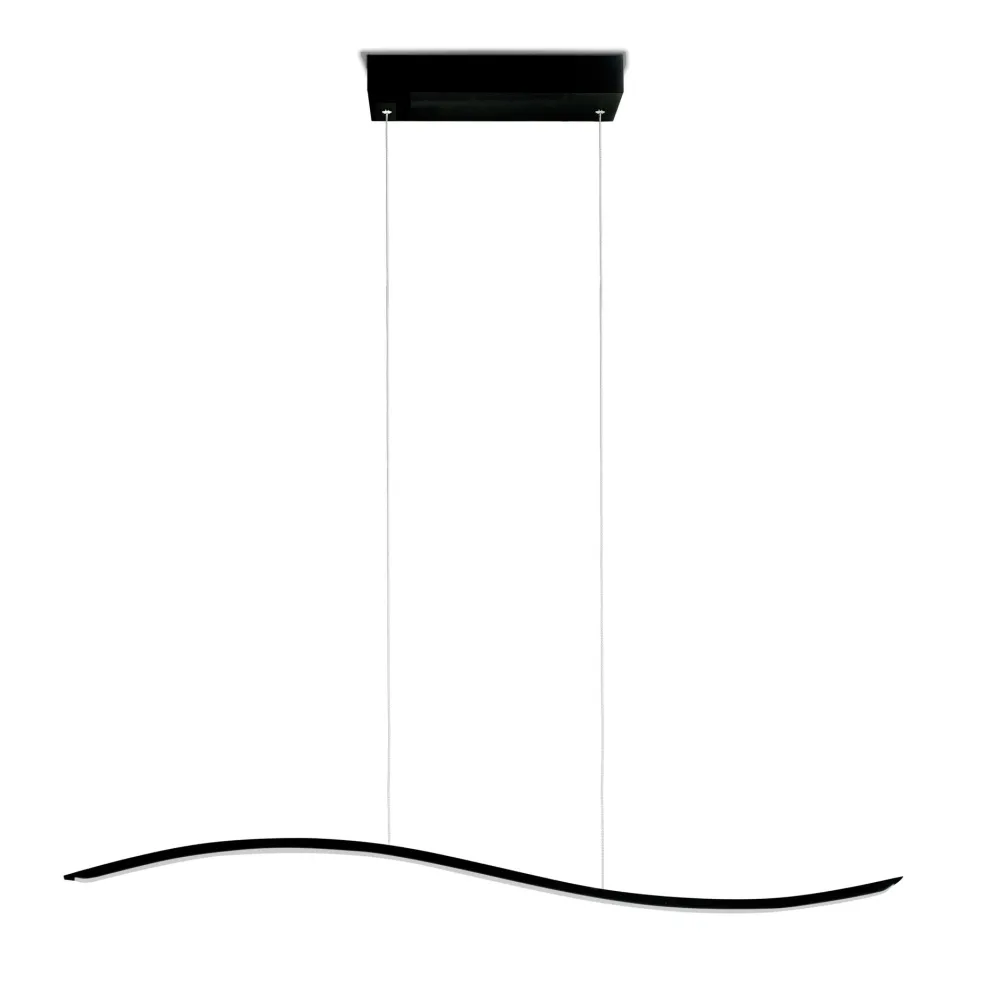 Lampadari Cucina-Vivida International Lampadario vivida lil wave nero da cucina led 3000k 4000k