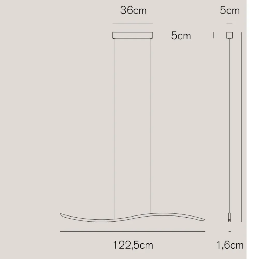 Lampadari Cucina-Vivida International Lampadario vivida lil wave nero da cucina led 3000k 4000k