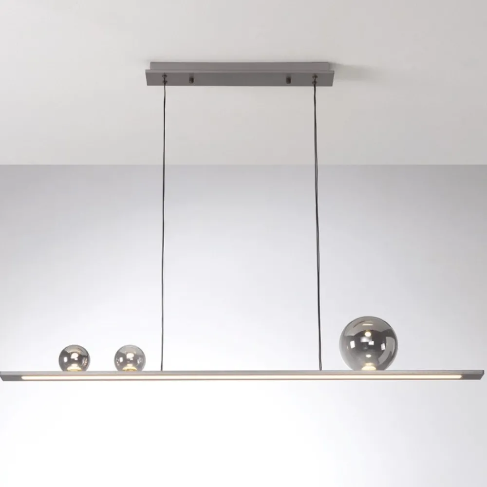 Lampadari Cucina-Vivida International Lampadario vivida moonlight titanio sfere argento led 36w 3000k da tavolo cucina
