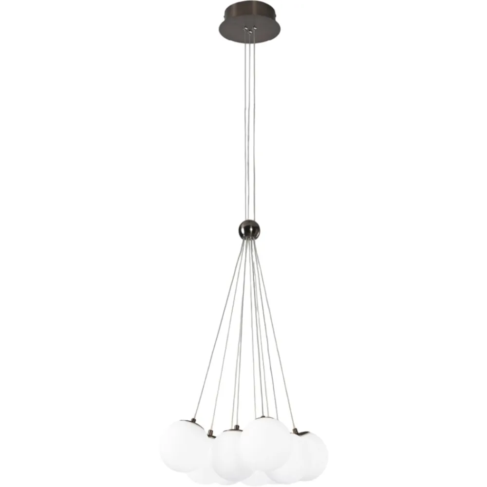 Lampadari Moderni-Vivida International Lampadario vivida pearl bronzo 9 sfere vetro bianco