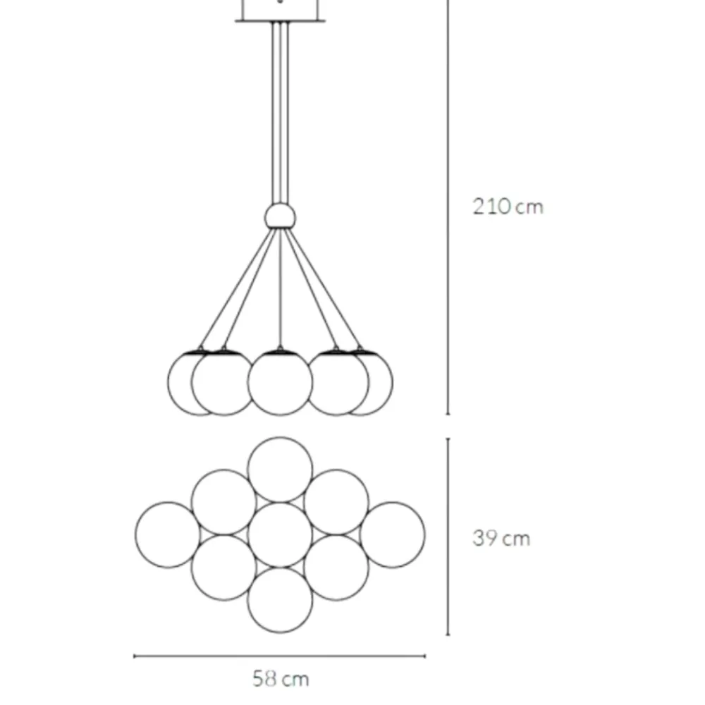 Lampadari Moderni-Vivida International Lampadario vivida pearl bronzo 9 sfere vetro bianco