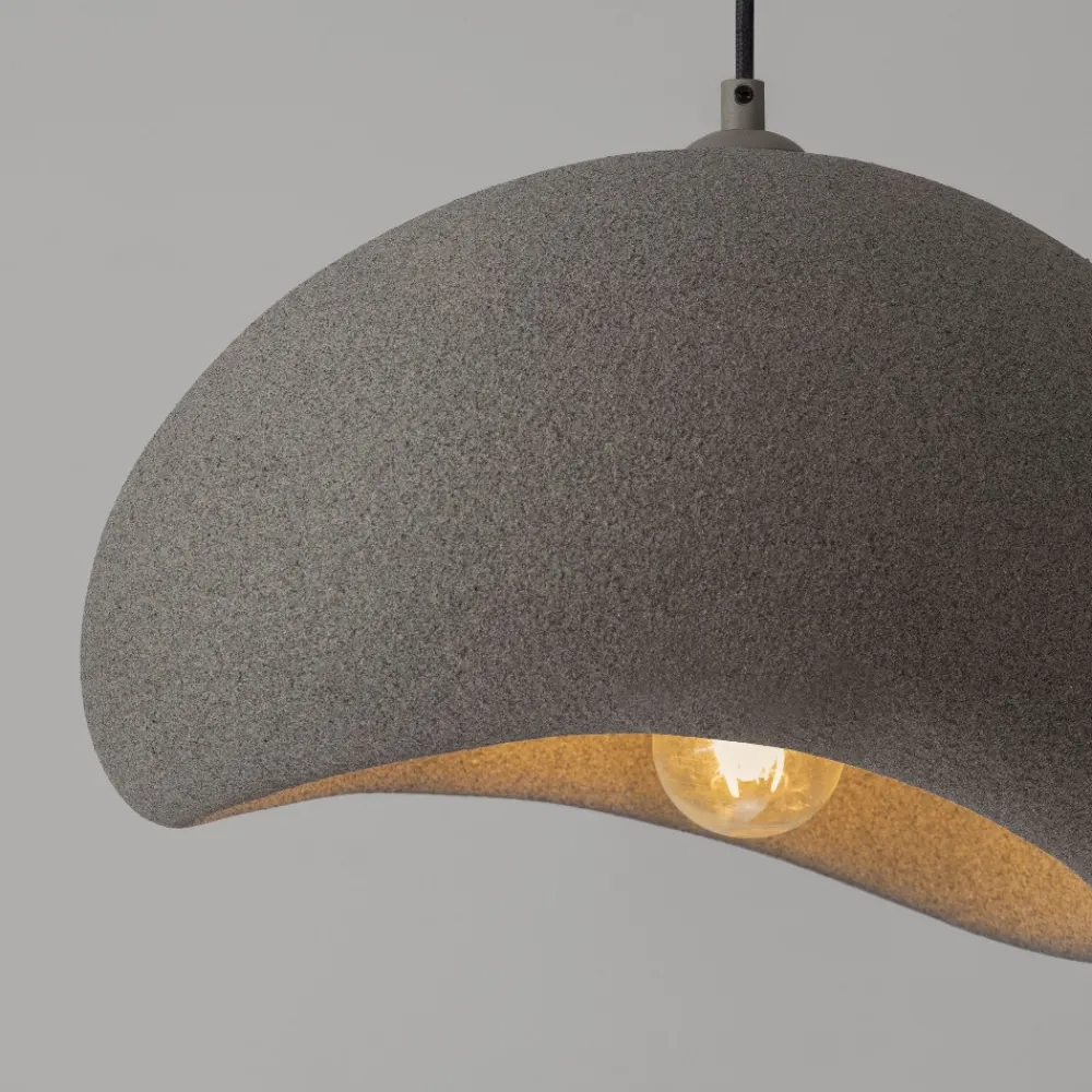 Lampadari Moderni-Selezionato da Mazzolaluce Lampadario wabi sabi antracite 40cm cupola design japandi