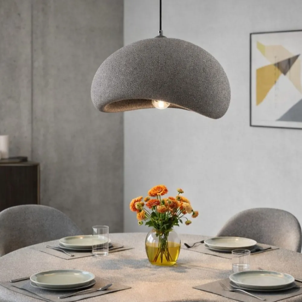 Lampadari Moderni-Selezionato da Mazzolaluce Lampadario wabi sabi antracite 40cm cupola design japandi