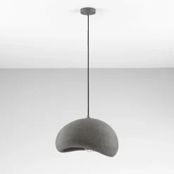 Lampadari Moderni-Selezionato da Mazzolaluce Lampadario wabi sabi antracite 40cm cupola design japandi