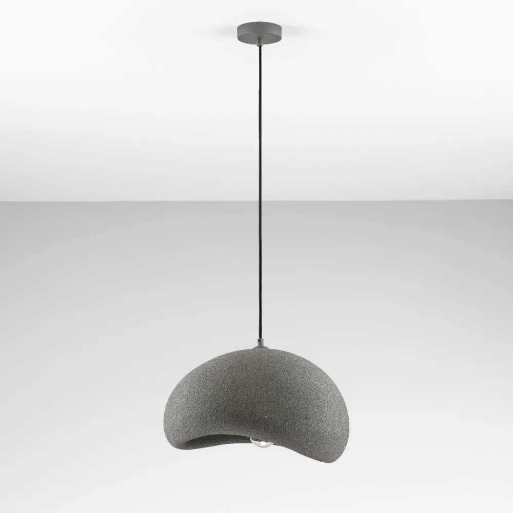 Lampadari Moderni-Selezionato da Mazzolaluce Lampadario wabi sabi antracite 40cm cupola design japandi