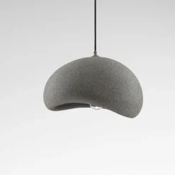Lampadari Moderni-Selezionato da Mazzolaluce Lampadario wabi sabi antracite 40cm cupola design japandi