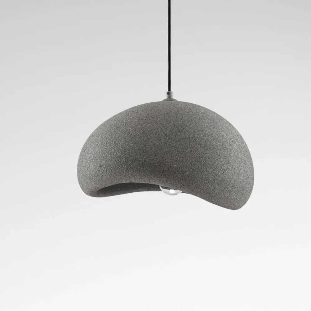 Lampadari Moderni-Selezionato da Mazzolaluce Lampadario wabi sabi antracite 40cm cupola design japandi