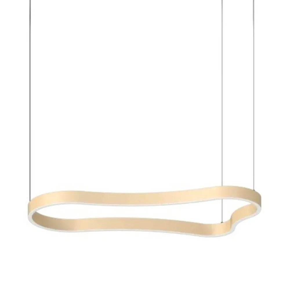 Lampadari Moderni-Ideal Lux Lampadario waves-1 sp oro led 3000k