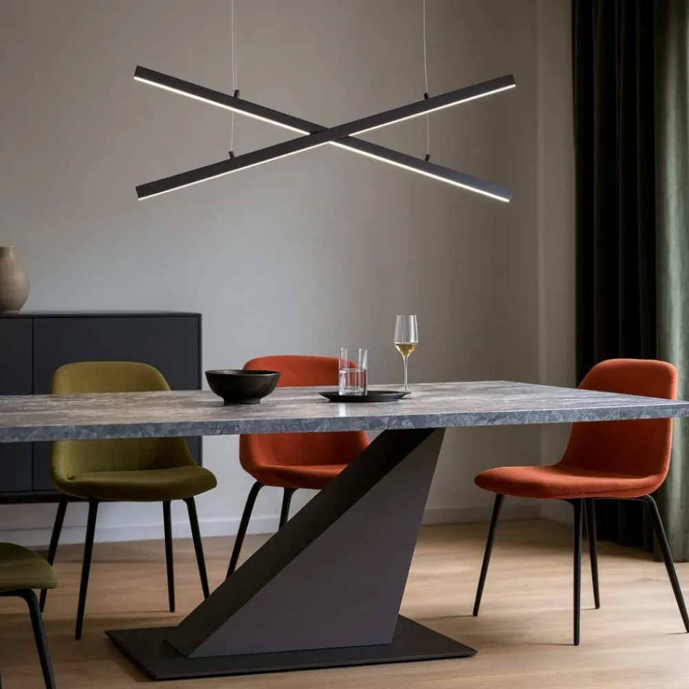 Lampadari Moderni-Selezionato da Mazzolaluce Lampadario x design moderno led nero per soggiorno