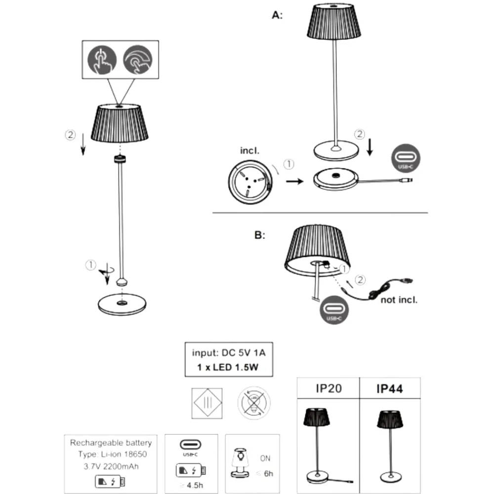 Lampade Da Tavolino Esterno-Selezionato da Mazzolaluce Lampada rossa da tavolino ricaricabile ortatile led moderna