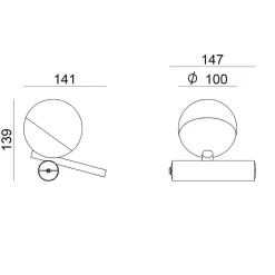 Abat Jour-Linea Light Lampada rossini tab led 6w 900 lm 3000k nero codice ca148fbbwdi